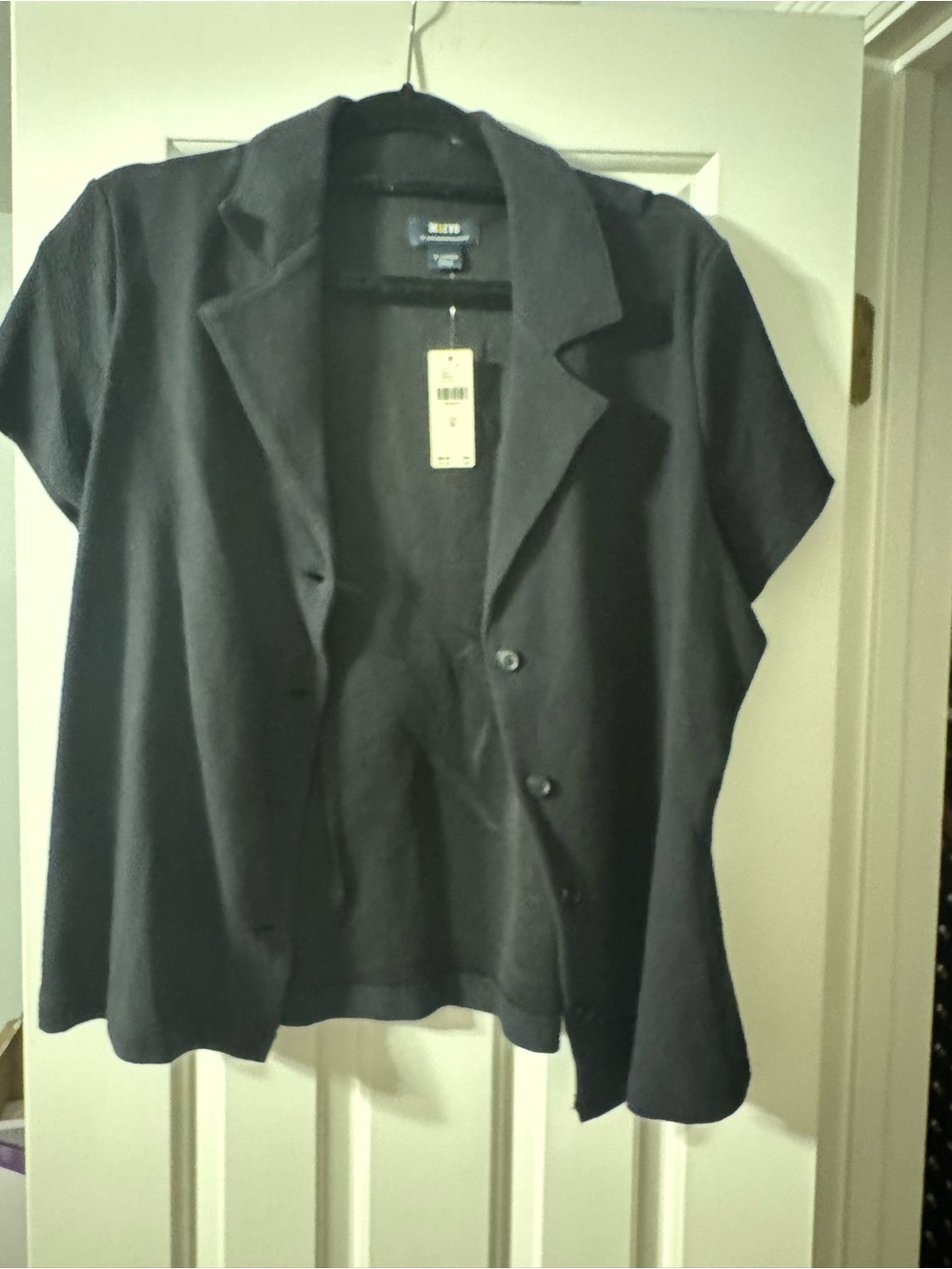 Maeve Black Short-Sleeve Blazer